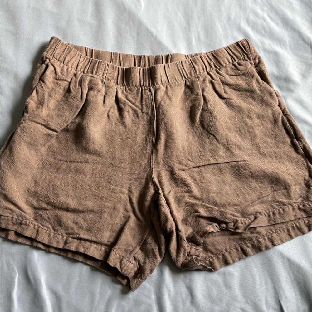 J. Jill Tan Cargo Shorts Elastic Waist Lightweight